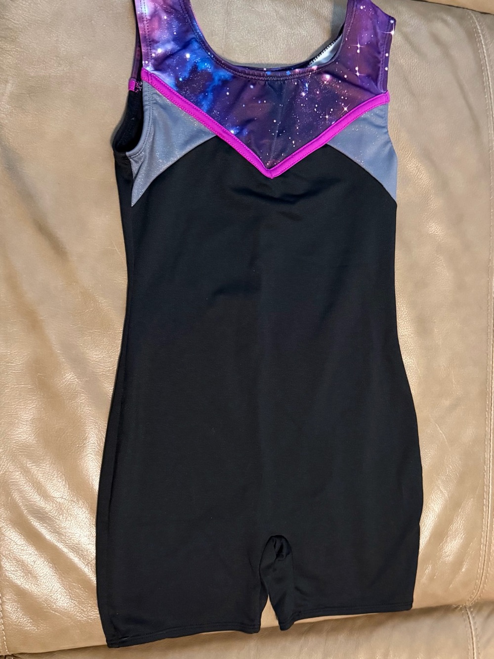 More Than Magic Purple Galaxy Sports Bra with Pink Accent